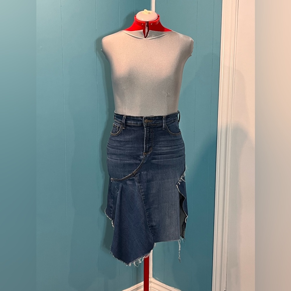 Upcycled - Denim Asymmetrical Skirt